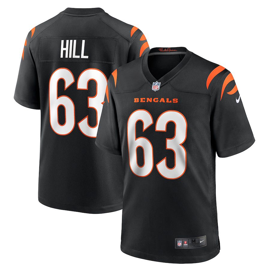 Men Cincinnati Bengals 63 Trey Hill Nike Black Game NFL Jersey
